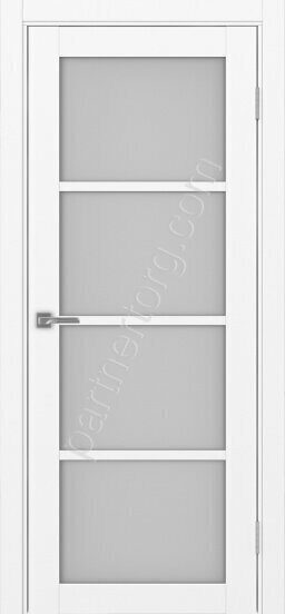 Турин 540.2222 межкомнатная дверь белый снежный со стеклом мателюкс