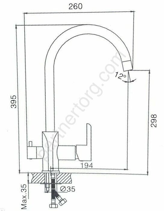 HB76805-7 Haiba смеситель для кухни с фильтром для воды, черный/хром