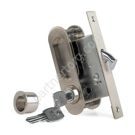 Archie А-К 01/02-V1HH белый никель ручка для раздвижных дверей с замочным механизмом