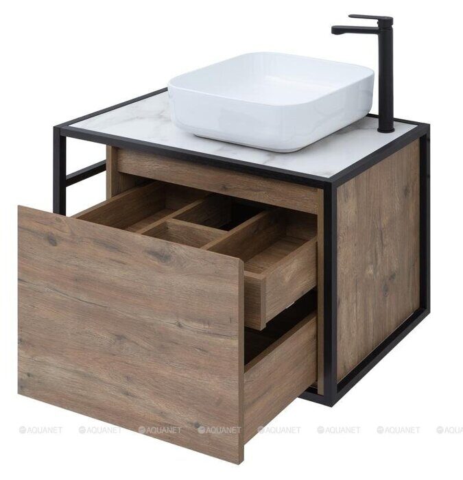 Nova Lite LOFT 75 дуб рустикальный тумба для ванной комнаты правая Aquanet