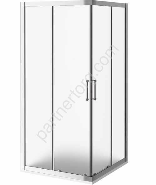 Latte CR-90-G-WE Bas душевое ограждение откатное 90х90см, стекло Grape профиль белый
