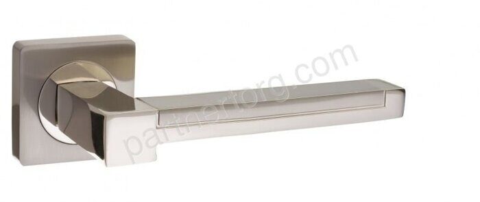 Ручка дверная AL 530-02 SN/NP, черный никель/никель блестящий INAL 530-02 SN/NP