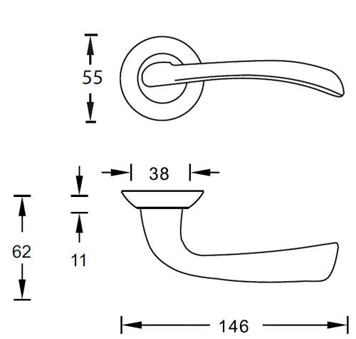 Archie Dalia S010 151 ручка дверная фалевая на круглой накладке