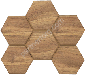 Selection Hexagon Eucalyptus SI02 эвкалипт неполированный керамогранит 29х25см Estima Мозаика