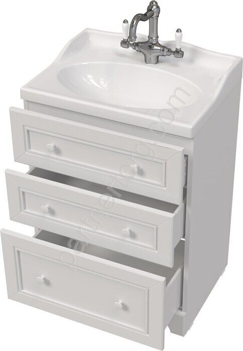 Avanti 60Н 3я тумба напольная белая с раковиной