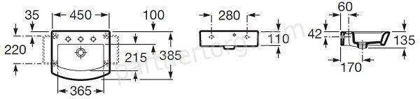 Hall Roca мини-раковина 45х38 см