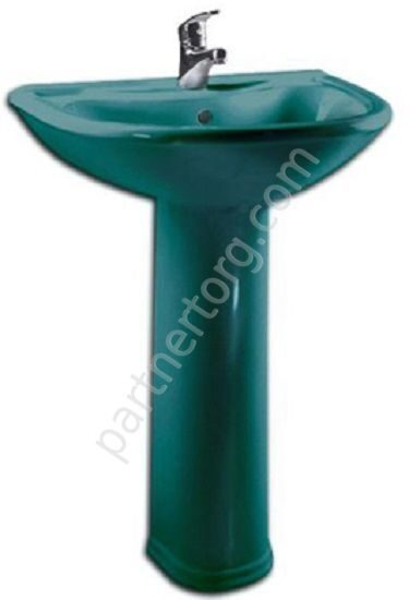 Престиж умывальник зеленый с пьдесталом 63,5 Оскольская Керамика