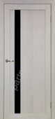 Турин 528.121AПП Молдинг SC межкомнатная дверь дуб беленый FL со стеклом лакобель черное