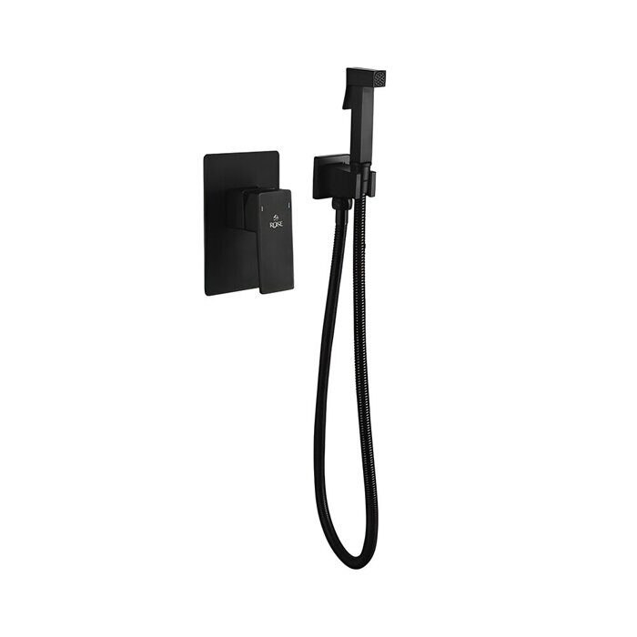 Rose R2805H Смеситель с гигиеническим душем встраиваемый, черный