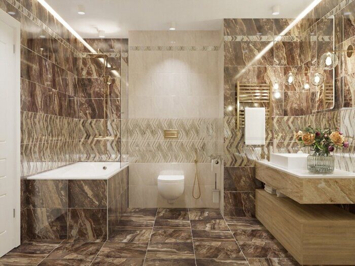 Atlas Light декор бежевый глянцевый 31х63см Azori