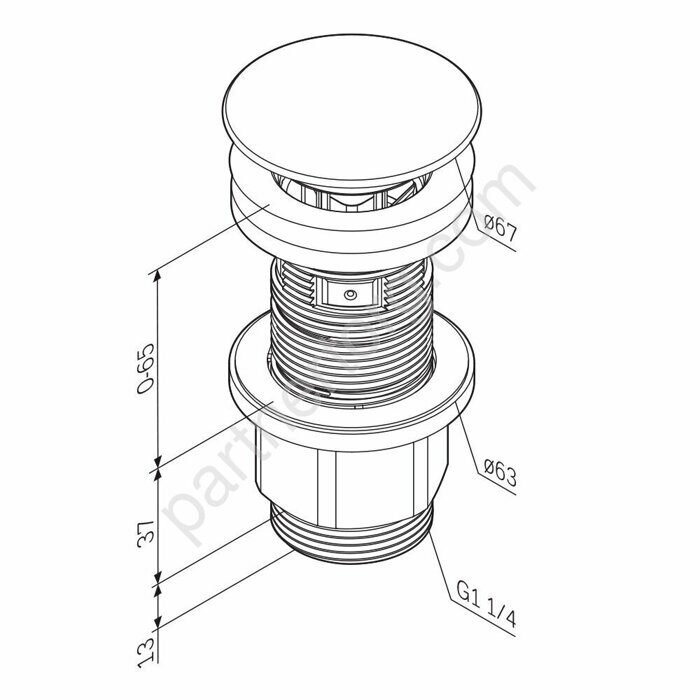 Донный клапан мультифункциональный нажимной, хром AM.PM F070M100