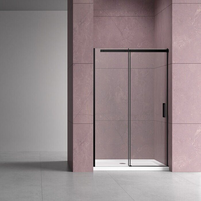 Vincea Dice VDS-4D120CLB, душевая дверь раздвижная, 120х200 см, стекло прозрачное, профиль черный