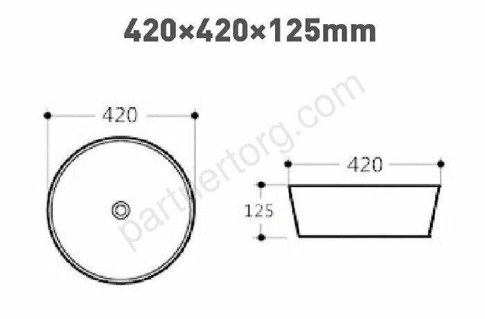Smart-1 раковина накладная 420х420х125 без отверстия под смеситель белая