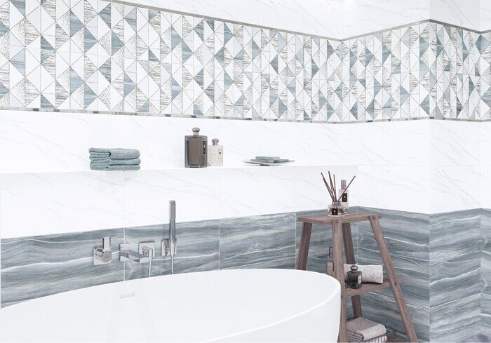 Julia AltaCera декор керамический серый глянцевый 24,9х50см