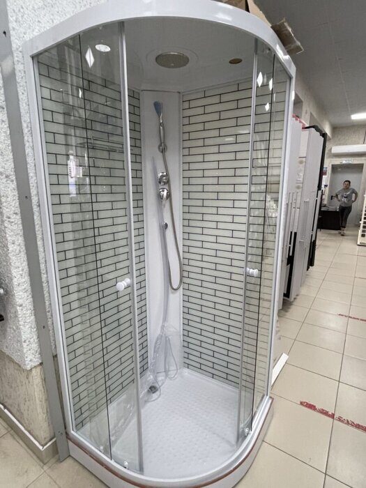 ODA 5020 белый кирпич душевая кабина 90х90см прозрачное стекло, низкий поддон