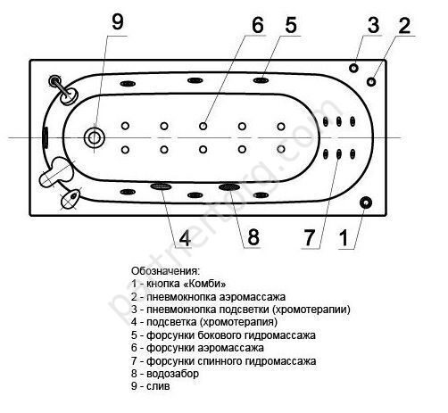 Оберон ванна акриловая 160х70 см Aquatek