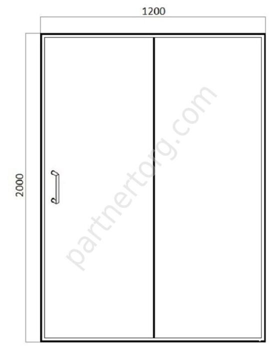 Line Bravat стеклянная душевая дверь в нишу 1200x2000, одна раздвижная дверь Easy Clean