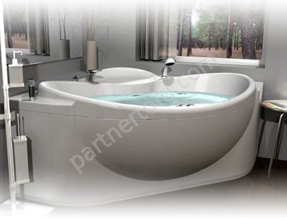 Эпсилон ванна акриловая угловая Aquatek 150х150 с каркасом и сливом-переливом