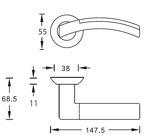 Archie Bello S010 96 ручка дверная фалевая на круглой накладке