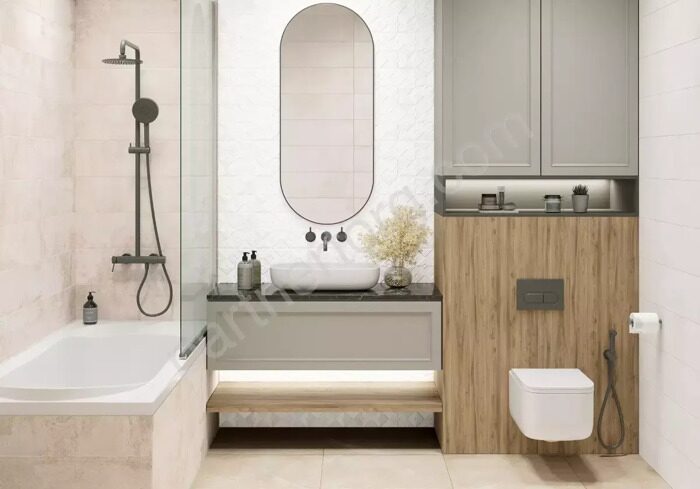 Mars настенная плитка светло-бежевая матовая рельеф 20х60см Alma Ceramica TWA11MAS024