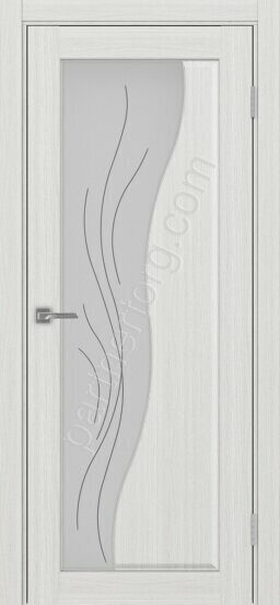 Сицилия 720.21 линии межкомнатная дверь ясень серебристый со стеклом мателюкс