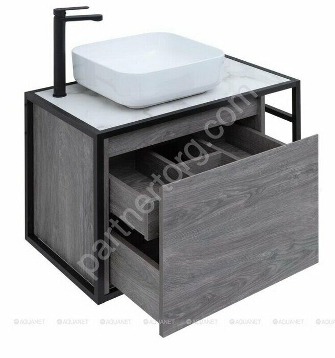 Nova Lite LOFT 75 тумба дуб рошелье для ванной комнаты левая Aquanet