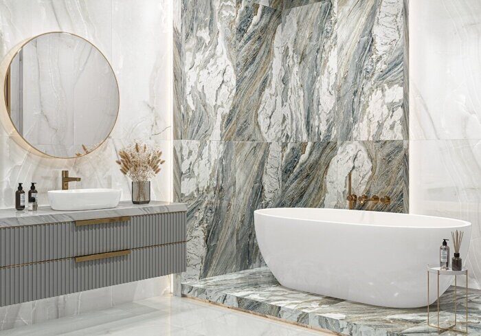 Snow Onyx LCM керамогранит серый глянцевый 120х60см 