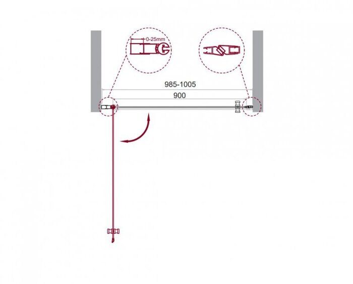 BelBagno ETNA-B-1-100-C-Cr душевая дверь 100х195 см распашная, стекло прозрачное, профиль хром