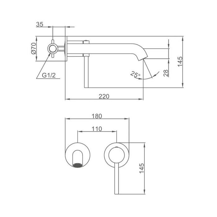 Gappo G1206 смеситель для раковины встраиваемый, хром