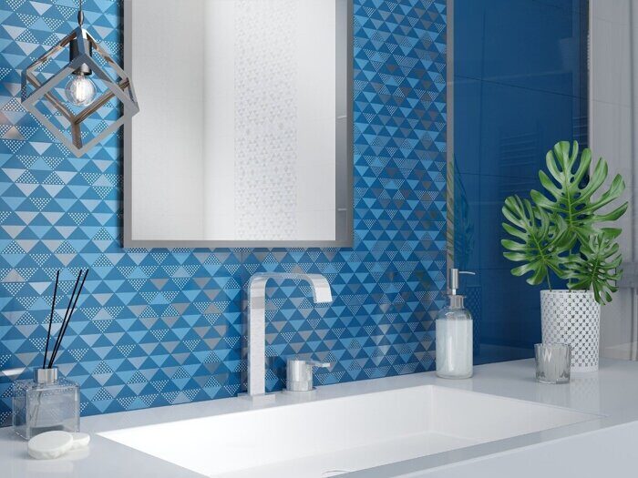 Vela Indigo настенная плитка синяя глянцевая 20х50см Azori