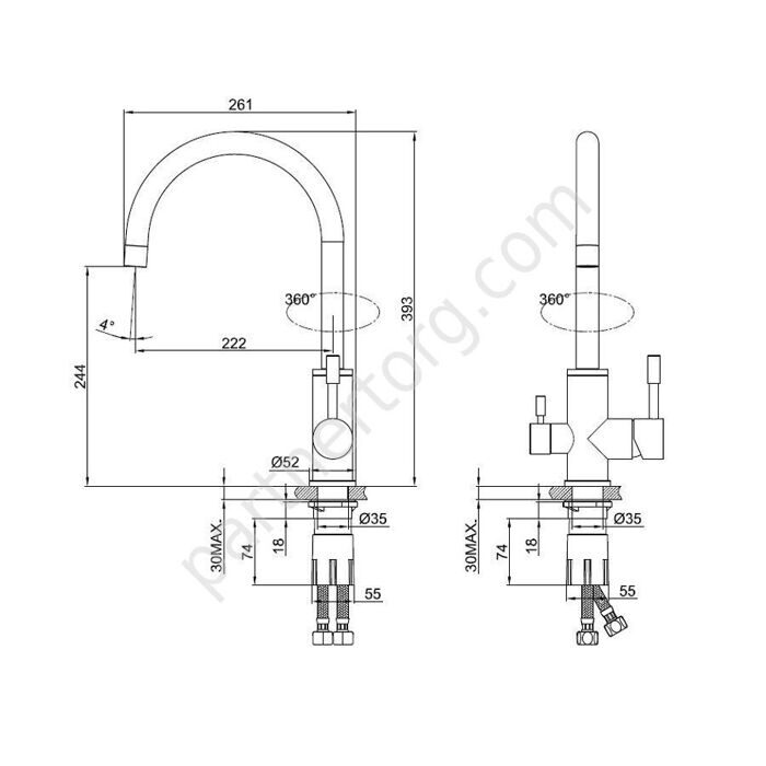 Kitchen F Iddis смеситель для кухни с каналом для фильтрованной воды KF10STJi05