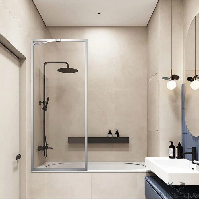 Veconi PL85-60-01-C7 шторка на ванну 60х150 см, профиль хром