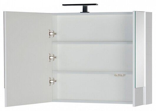 Нота 100 зеркальный шкаф белый камерино для ванной комнаты Aquanet