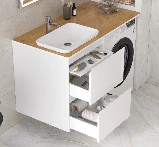 Klaufs 56*60.2Y Velvex подвесная тумба слева со столешницей для ванной комнаты Klaufs 120*61