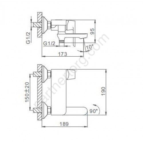 Frap F3234 смеситель для ванны белый/хром