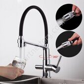 Gappo G4398-7 смеситель для кухни с гибким изливом и каналом для фильтрованной воды хром