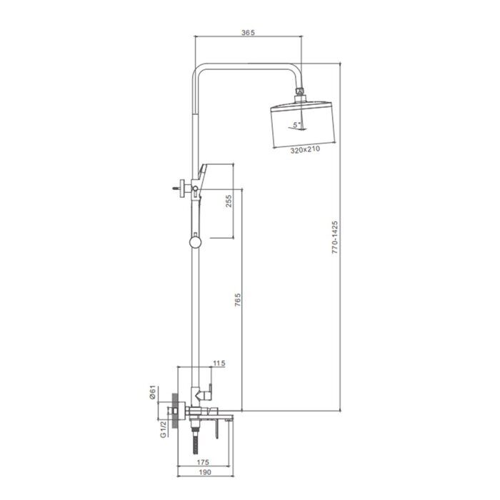 S06.24.09 Splenka Душевая система, графит