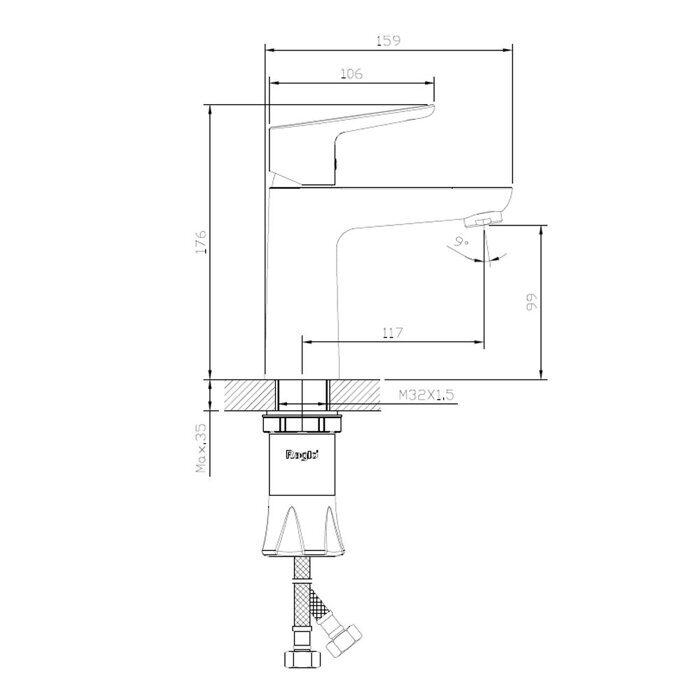 Raglo R31.10.09 смеситель для раковины графит