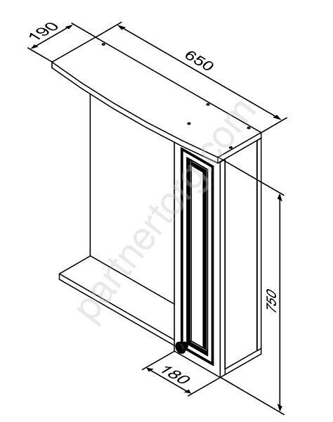 Palace One Damixa M41MPR0651WG зеркальный шкаф с подсветкой в ванную комнату 65см