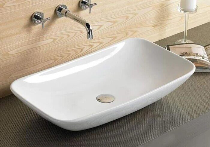 Velvex  E408X раковина накладная на столешницу 60х38х10 см