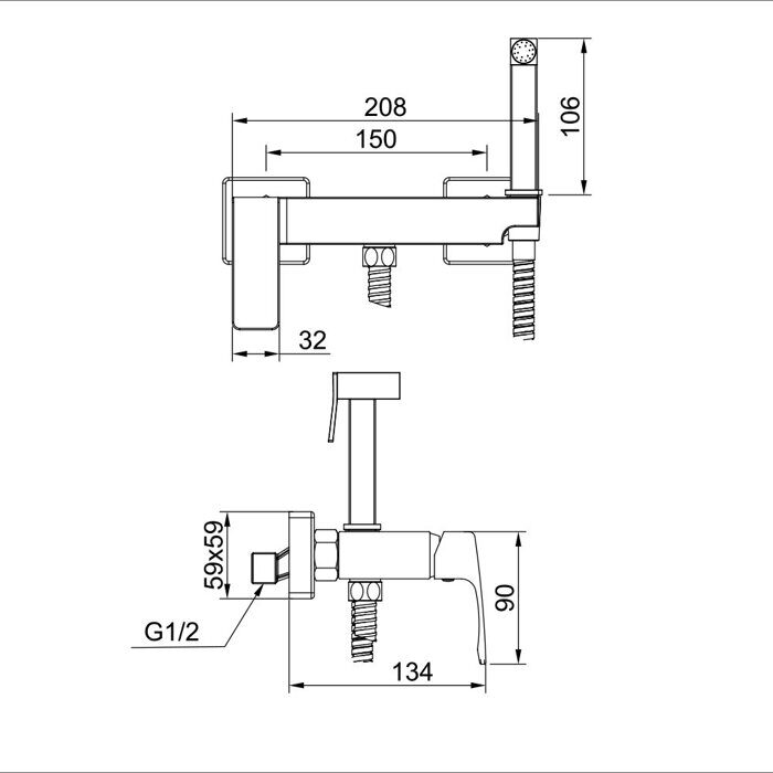 Raglo R01.51.03 смеситель с гигиеническим душем, сатин золотой