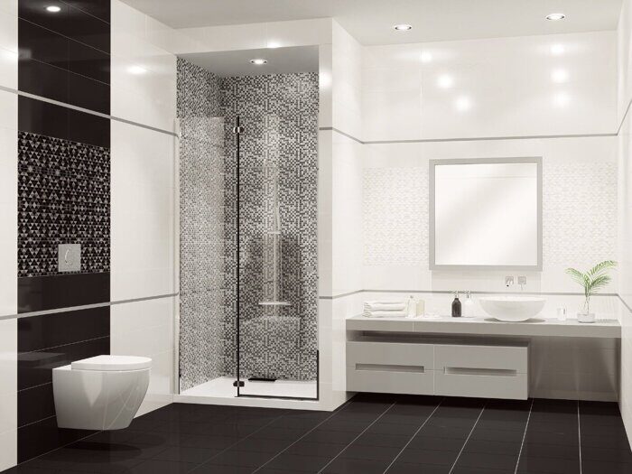 Vela Nero Confetti декор черный глянцевый 20х50см Azori