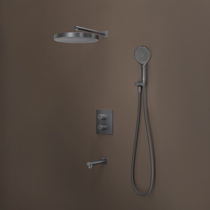 Duna Iddis встраиваемая душевая система с тропическим душем графит DUNGMSTi68