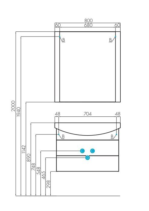 Ария 80 М см тумба подвесная белая для ванной комнаты с раковиной Смайл 80 Aquaton