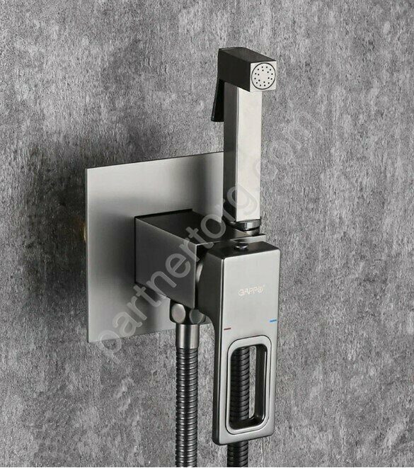 Встраиваемый гигиенический душ, цвет  оружейная сталь Gappo G7217-9