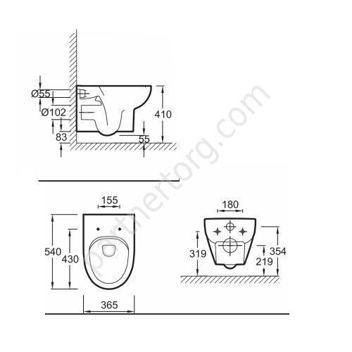 Rimove унитаз подвесной безободковый Jacob Delafon