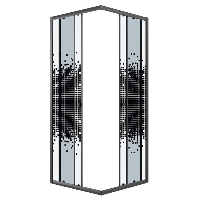 Niagara Eco NG-1009-14QBLACK 90х90х195см душевое ограждение, черный профиль, стекло Мозаика