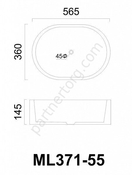 Накладная раковина белая Maison ML371-55 55,0 см