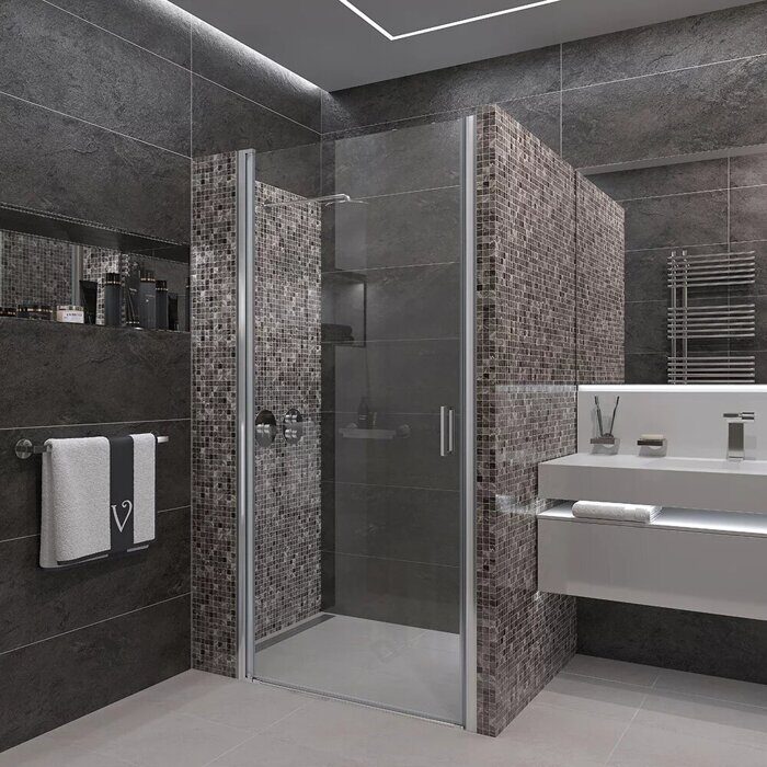 Veconi VN43 душевая дверь распашная 70х195 см, профиль хром