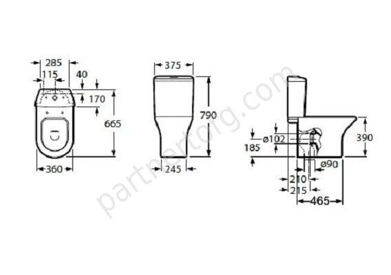 Leon Roca унитаз-компакт напольный 342649000 в комплекте с бачком 341649000